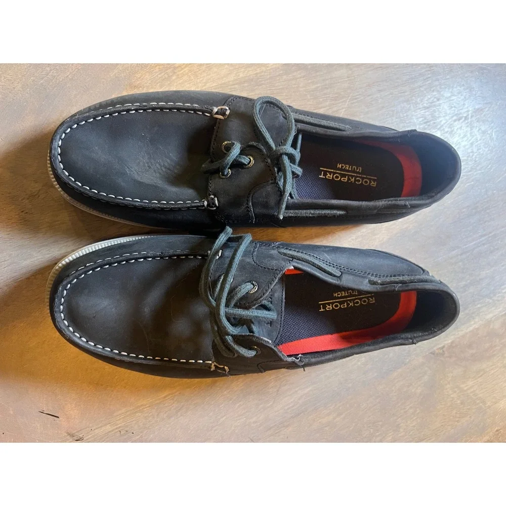 Rockport‎ Mens Boat Shoes truTECH Comfort Navy Blue Size 6.5 CI8765